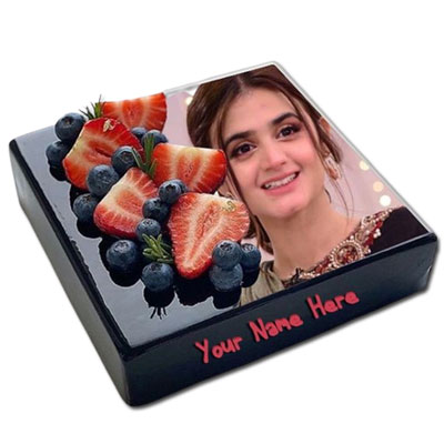 "Personalised Photo Fruit Gel Cake - 2kgs (Photo Cake) - Click here to View more details about this Product